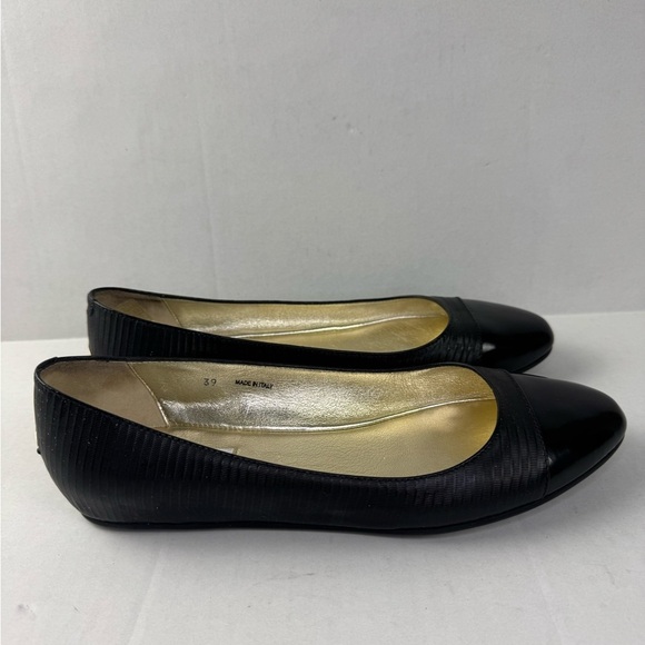 Jimmy Choo Flats Wicker Cap Toe Ballerina Shoes Anthracite Ballets 39. - Picture 3 of 7